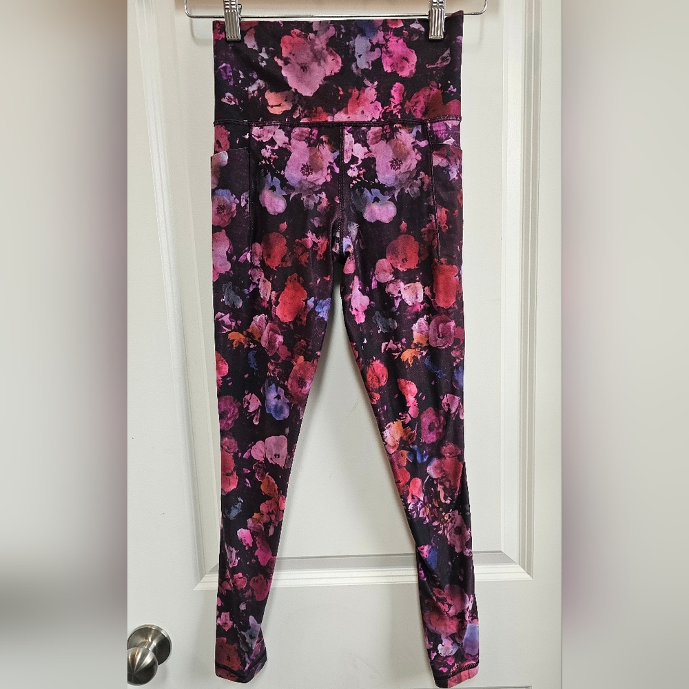Athleta Pink and Purple Leggings Vibrant Stretchy Bottoms